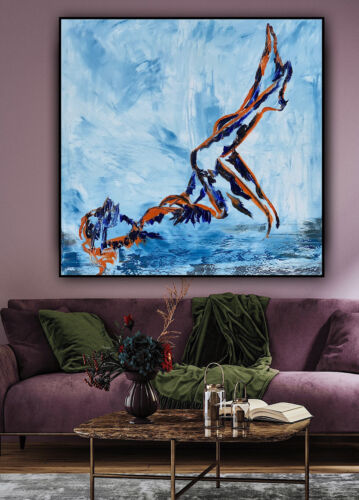Richter StyLe Abstract Original Oil Painting On Canvas 77x77cm Nude on a beach