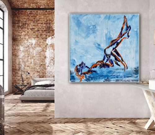 Richter StyLe Abstract Original Oil Painting On Canvas 77x77cm Nude on a beach