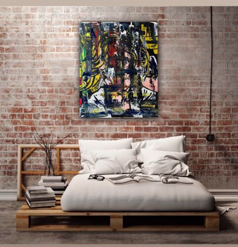 Richter Style Original Abstract Oil Painting On Canvas 50x60cm Graffiti Art