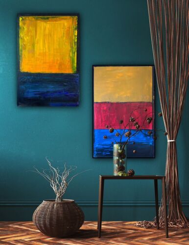 Rothko style Original Abstract Oil Painting On Canvas 76x52cm Seaside Colour II