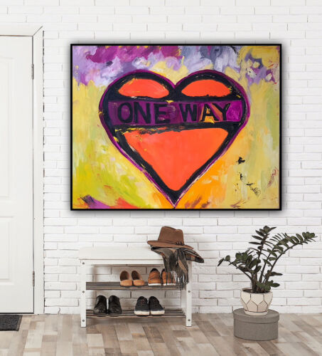 Large Abstract Original Oil Painting On 100x80cm canvas Picasso Road Valentine study