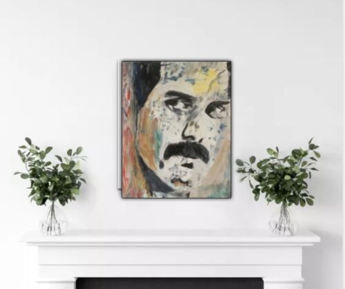 Freddie Mercury Original Abstract Oil Painting On Canvas 30x25cm Queen Portrait