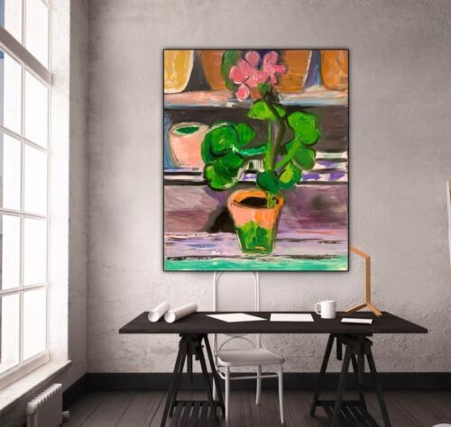 Henri Matisse Abstract Original Oil Painting On Canvas 50x60cm Pot Of Geraniums study floral