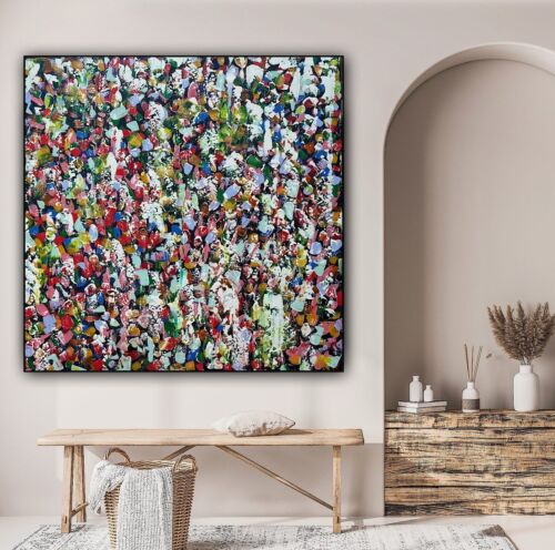 Oka Contemporary Abstract Original Oil Painting On 80x80cm Through The Crowd