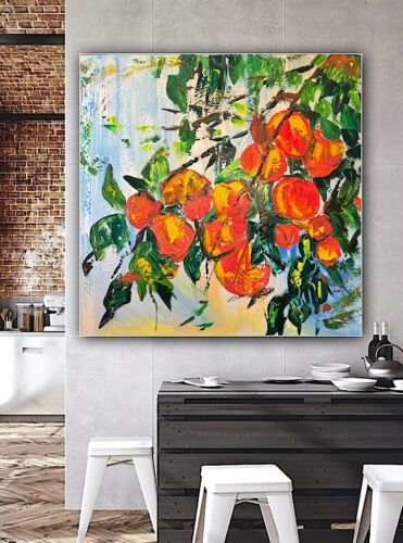 Renour Abstract Original Oil Painting On 77x77cm canvas Textured Orange Tree