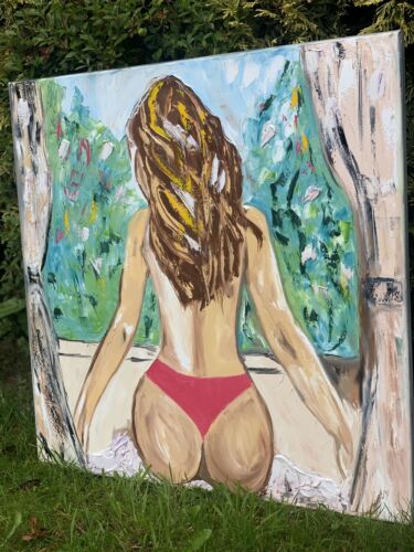 Richter Style Original Abstract Oil Painting On Canvas 80x80cm Morning Nude