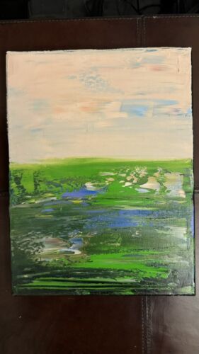 L.S. Lowry Style Original Oil Painting On Canvas 30x23cm ‘Lake District’ Lands