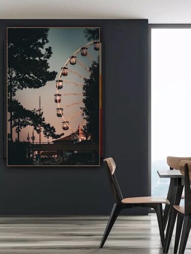 Large Abstract limited print On 81 x 55cm canvas London Eye Night Free postage