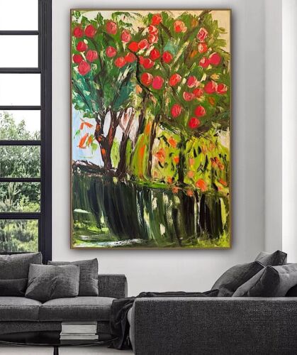 Richter Style Original Abstract Oil Painting On Canvas 150x100cm ‘Apple Trees’ floral