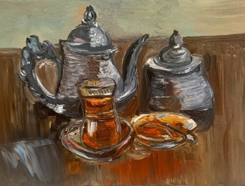 Original Impressionist Oil Painting On 1.5mm Canvas , 30 CmX40cm Turkish Tea