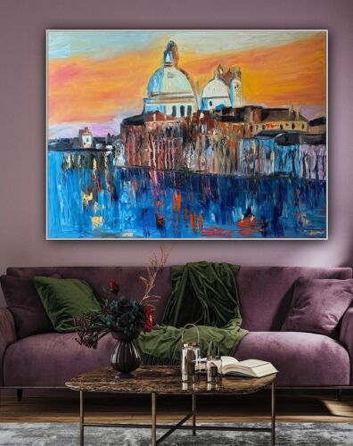 Kandinsky Original Abstract Oil Painting On Canvas 100 X 80cm Venice Landscape