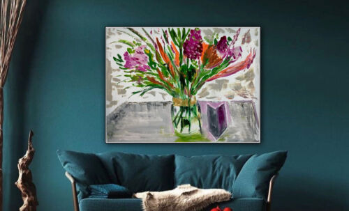 Matisse Style Original Abstract Oil Painting On Canvas 80x60cm Summer Bouquet flowers