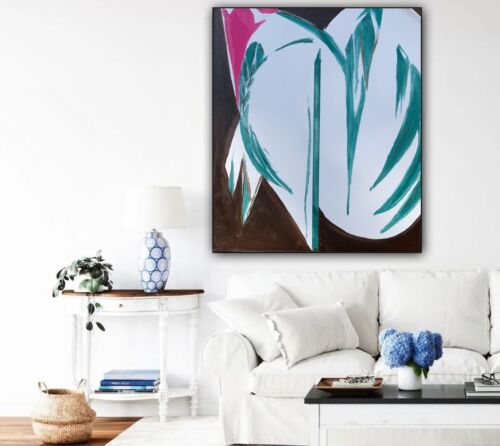 Lee Krasner Abstract Original Large Oil Painting On Canvas 70x60cm Rising Green study