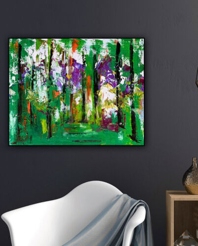 Richter StyLe Abstract original Oil Painting On Canvas 50 X40cm Forest Walk Oka