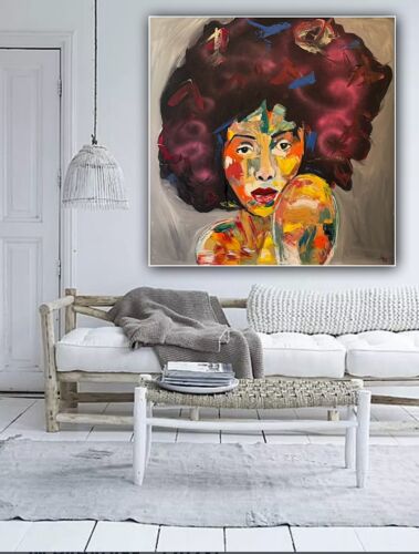 Oka Contemporary Abstract Original Oil Painting 80x80cm Canvas Woman Portrait