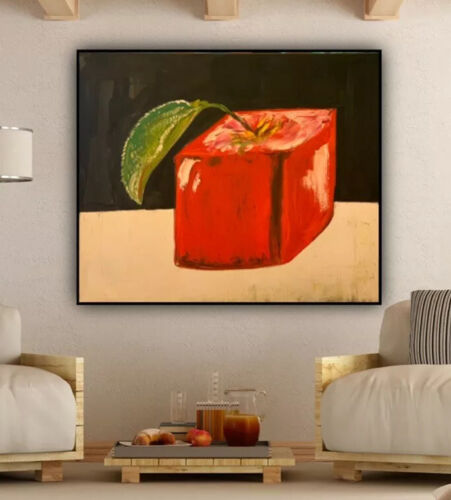 Original Large Oil Painting On 1.5mm Canvas , 50cm X60cm Abstract ‘Flower’ Ready