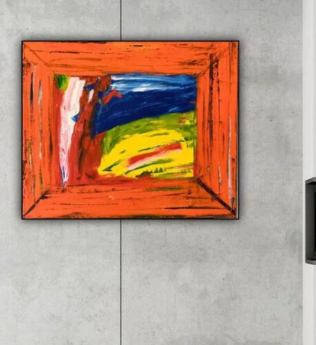 Howard Hodgkin Style Abstract Oil Painting 50X60cm On Canvas Going For A Walk