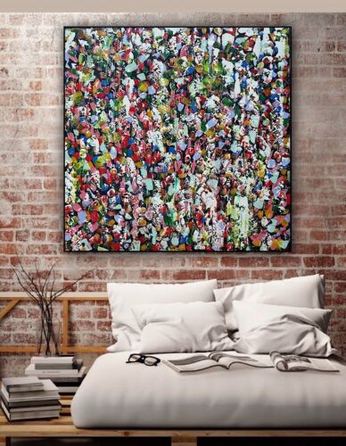 Oka Contemporary Abstract Original Oil Painting On 80x80cm Through The Crowd