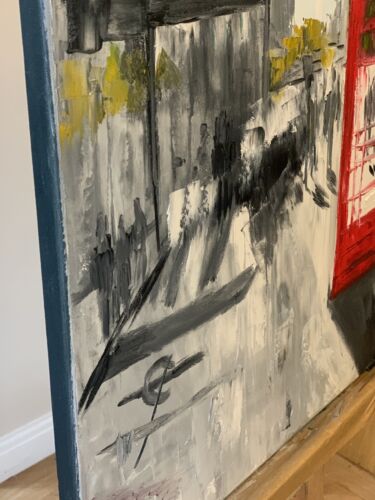 Large Abstract Original Landscape Oil Painting 61X47cm Canvas London Westminster