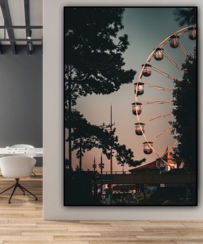 Large Abstract limited print On 81 x 55cm canvas London Eye Night Free postage