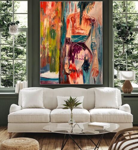 Richter Style Original Abstract Oil Painting On Canvas 100x80cm Morning Nude