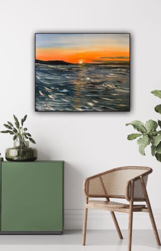 Monet Style Impressionist Abstract original Oil Painting Canvas 50x60cm Ocean 2