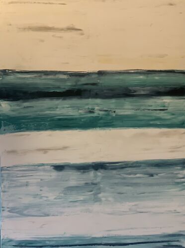 Richter Style Striped Sea Sky Original Oil Painting On Canvas 100x80cm LikE Oka