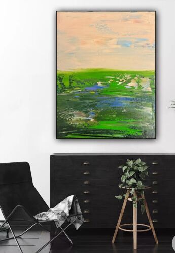 L.S. Lowry Style Original Oil Painting On Canvas 30x23cm ‘Lake District’ Lands