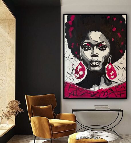 Oka Contemporary Abstract Original Oil Painting 60x45cm Shades Of Grace Woman portrait