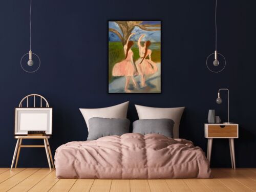 Edgar Degas Rare Oil Painting On Canvas Size 50cm X 70cm ‘Dancers In Pink’ music