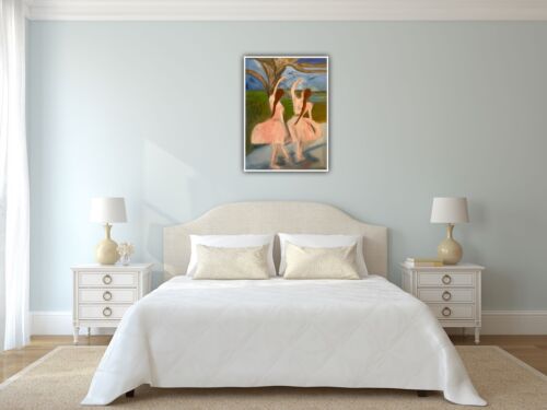 Edgar Degas Rare Oil Painting On Canvas Size 50cm X 70cm ‘Dancers In Pink’ music