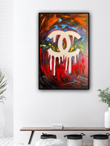Richter Style Original Abstract Oil Painting On Canvas 76x50cm Luxury Affair