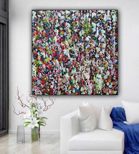 Oka Contemporary Abstract Original Oil Painting On 80x80cm Through The Crowd