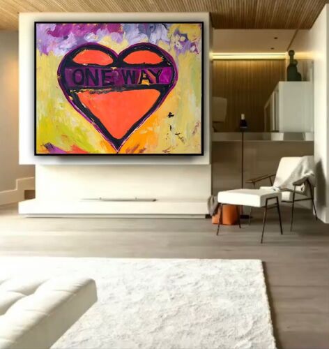 Large Abstract Original Oil Painting On 100x80cm canvas Picasso Road Valentine study