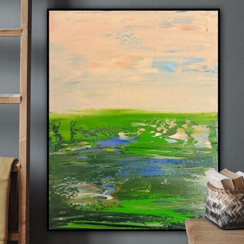 L.S. Lowry Style Original Oil Painting On Canvas 30x23cm ‘Lake District’ Lands