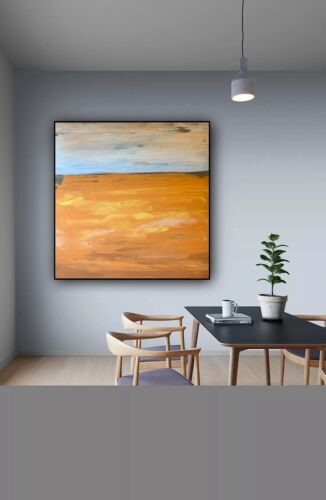Richter StyLe Abstract Original Oil Painting On Canvas 90x90cm Gold Sands Sea