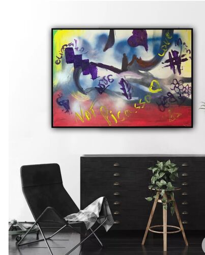 Graffiti art abstract original Oil Painting On 16mm Canvas 50cm X 70cm ‘Woman’