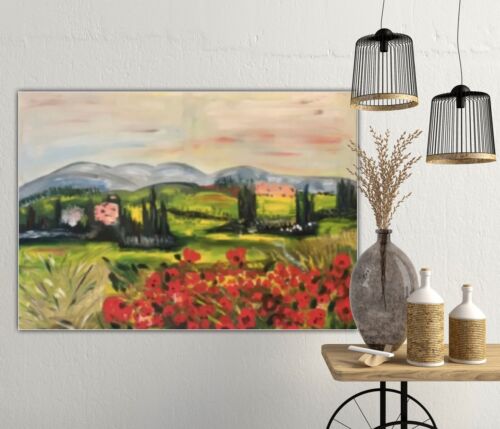 Richter StyLe Abstract Original Oil Painting On Canvas 102x70cm Tuscany Fields