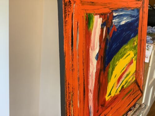 Howard Hodgkin Style Abstract Oil Painting 50X60cm On Canvas Going For A Walk