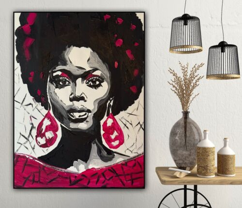 Oka Contemporary Abstract Original Oil Painting 60x45cm Shades Of Grace Woman portrait