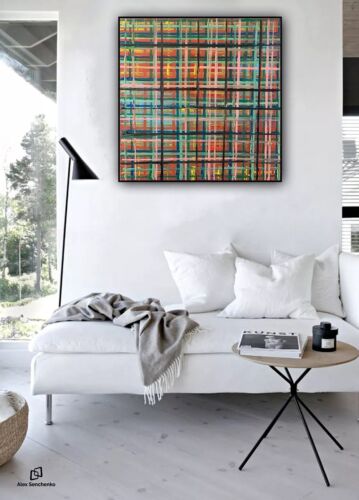 Richter Style abstract Original Oil Painting On Canvas 50x50cm Matrix Oka Vogue