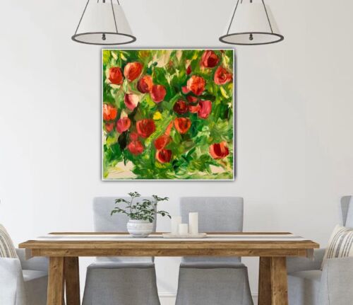 Richter StyLe Abstract Oil Painting On Canvas 50x50cm Apples In Bloom 1 In Oka floral