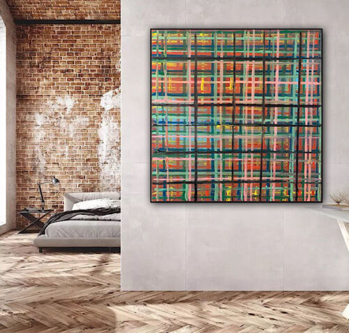 Richter Style abstract Original Oil Painting On Canvas 50x50cm Matrix Oka Vogue