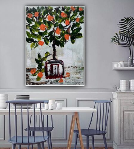 Renour Abstract Original Oil Painting On 80x60cm canvas Textured Orange Tree