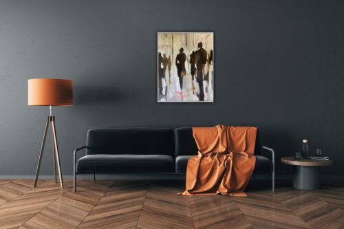 Richter StyLe Abstract Large Oil Painting On Canvas 50 X 40cm Cityscape Walk
