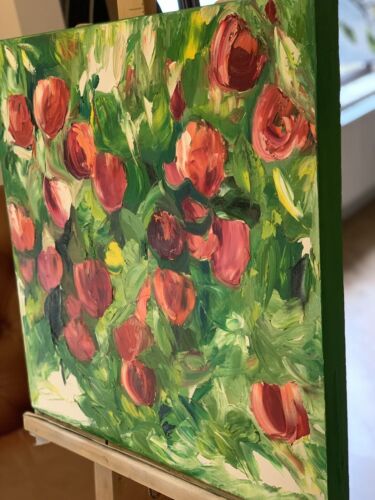 Richter StyLe Abstract Oil Painting On Canvas 50x50cm Apples In Bloom 1 In Oka floral