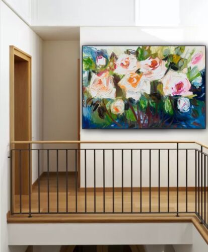 Vugar Mamedov study of Original Oil Painting On Canvas 76x50cm ‘White Roses’