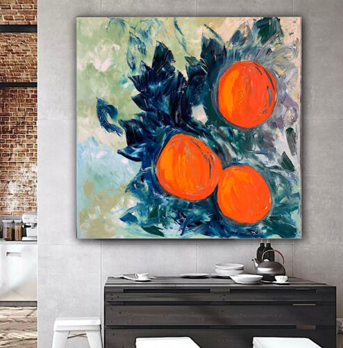Richter Style Original Abstract Oil Painting On Canvas 80x80cm Orange Tree