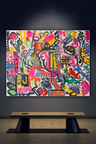 Large Abstract Original Oil Painting On 100x80cm canvas Graffiti Art Vogue Love