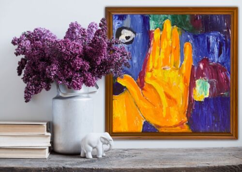 Framed Rare Paul Gauguin Portraits Scene 5 Original Abstract Painting 56X56cm study